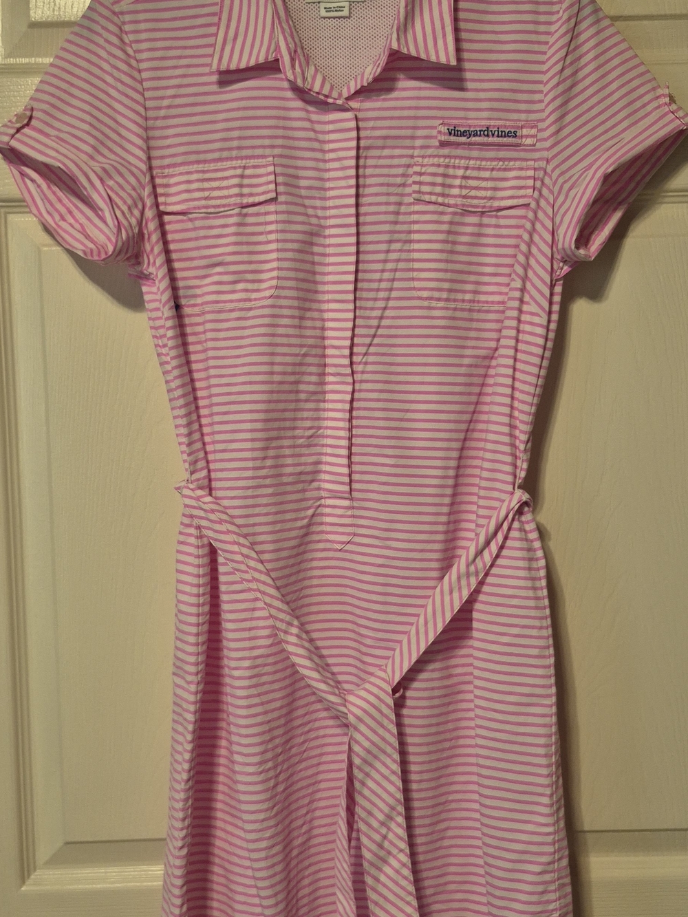 Vineyard Vines Girls' Pink Stripe Pajama Dress